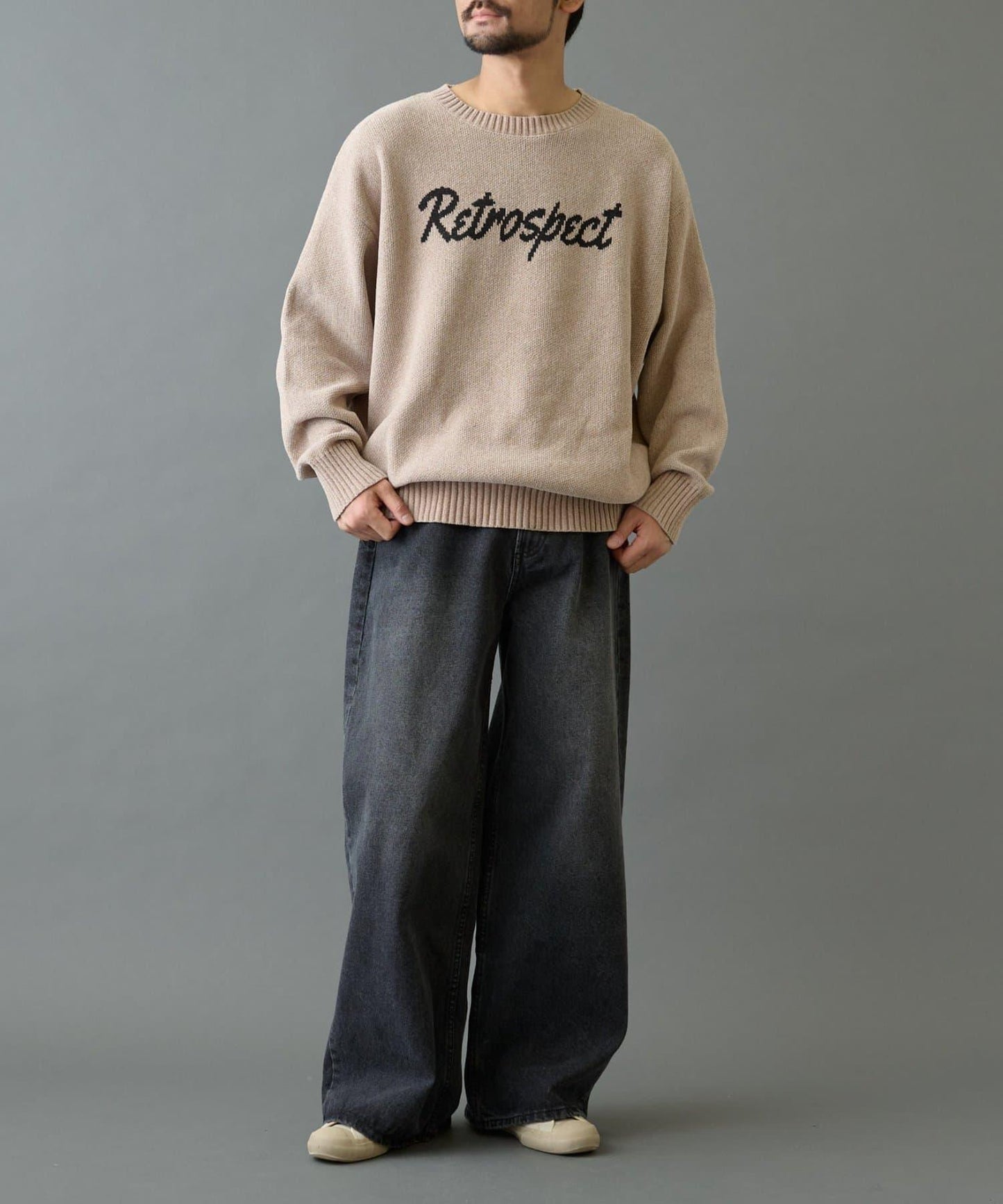 毛圈織標誌針織套頭衫