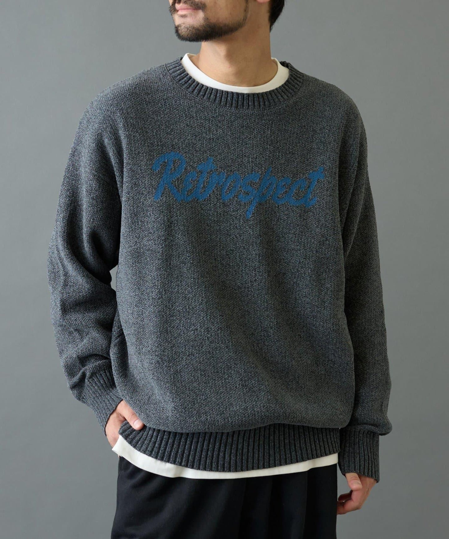 毛圈織標誌針織套頭衫