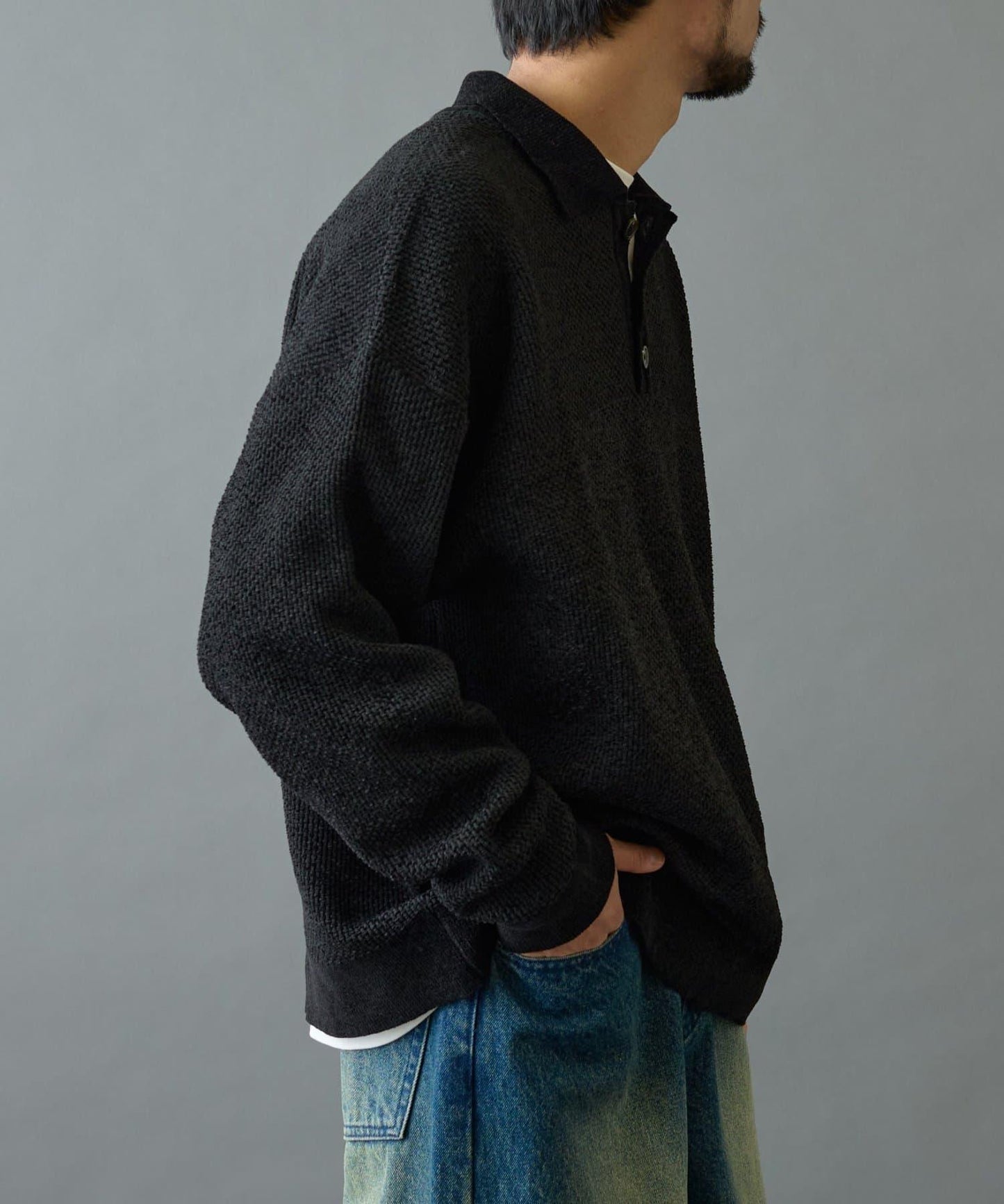 燈芯絨針織POLO衫