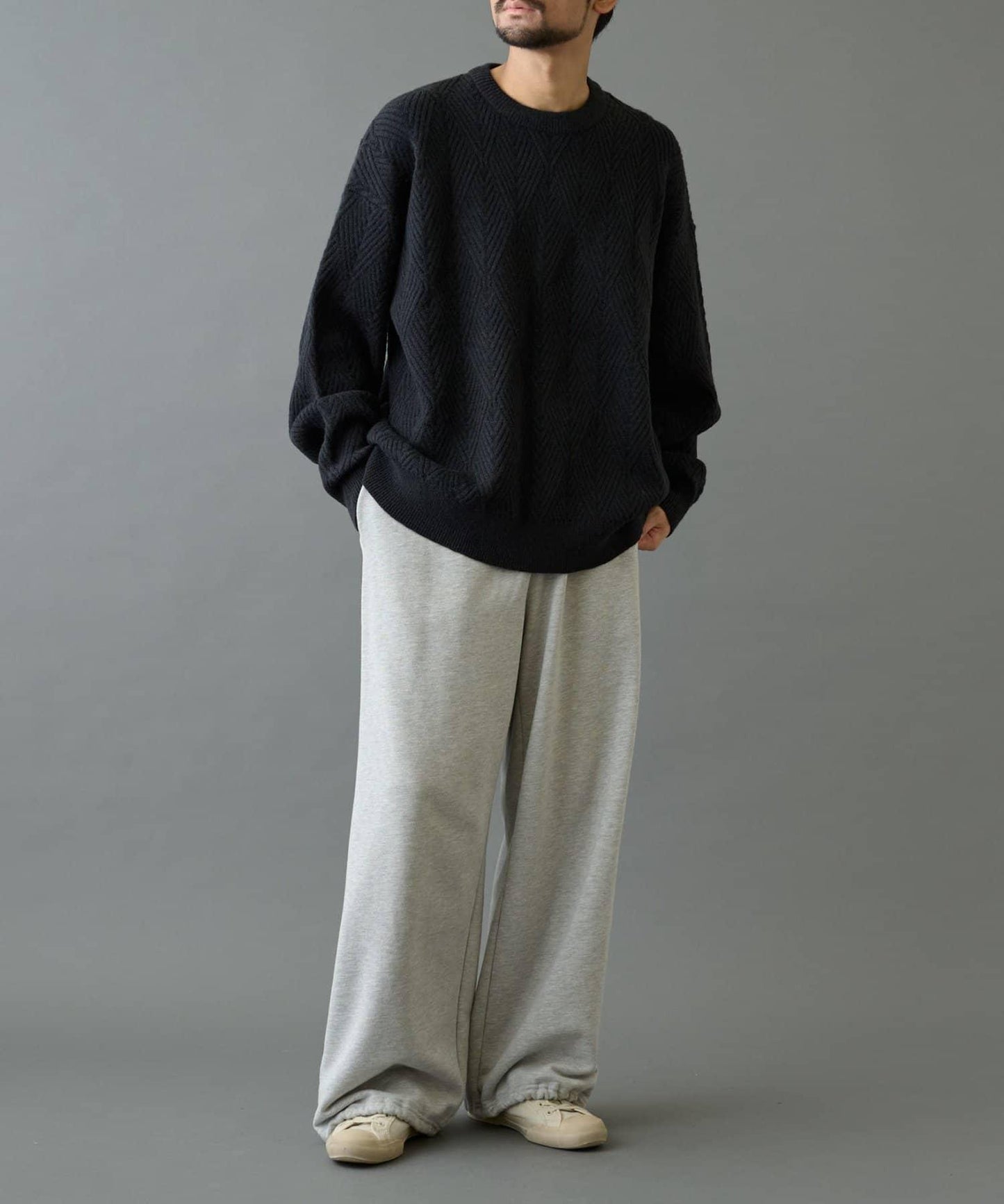 瓷磚圖案針織套頭衫