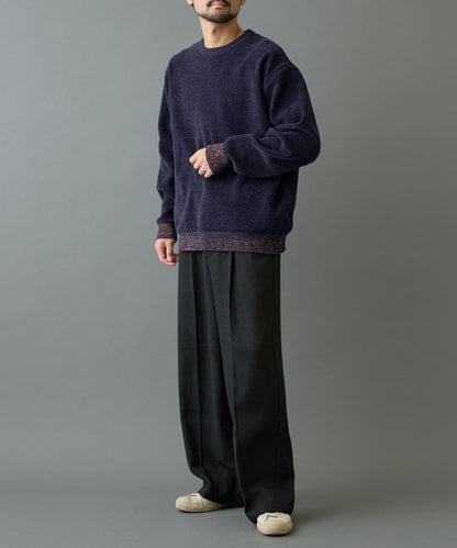 仿衛衣拼色毛圈針織衫