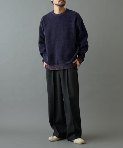 仿衛衣拼色毛圈針織衫