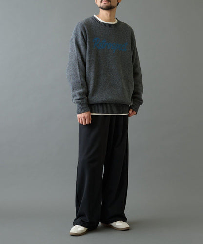 毛圈織標誌針織套頭衫