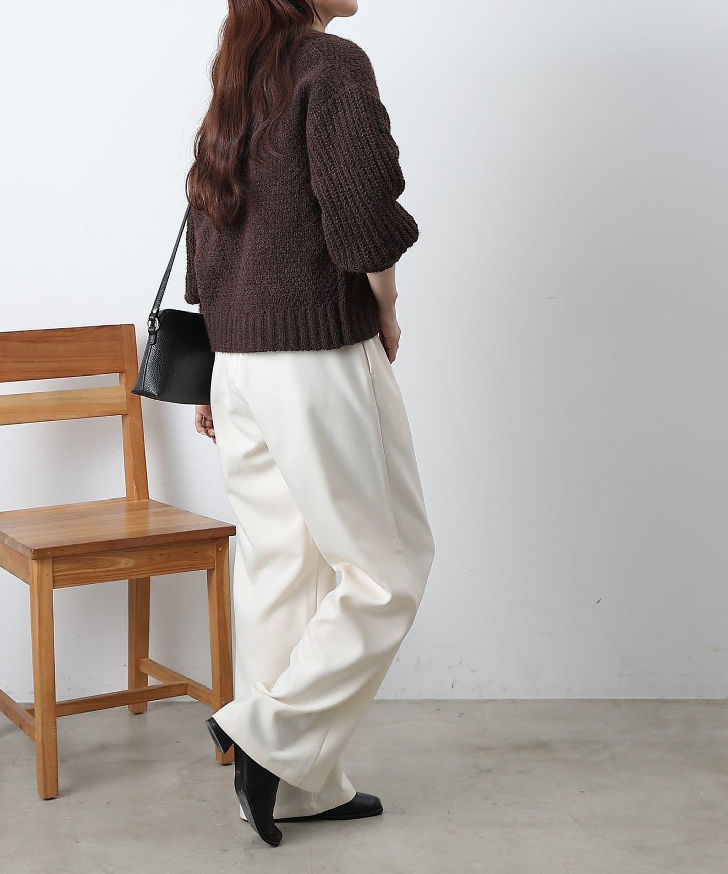 燈芯絨羽毛圖案針織開領衫