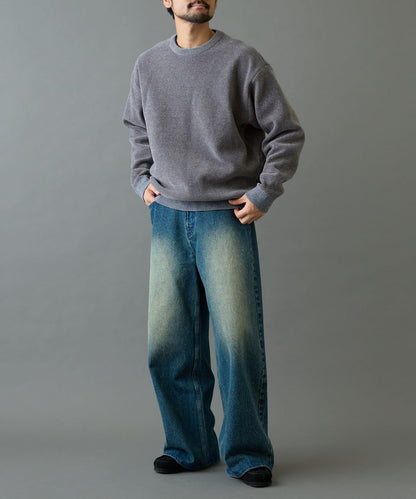 仿衛衣拼色毛圈針織衫