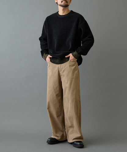 仿衛衣拼色毛圈針織衫