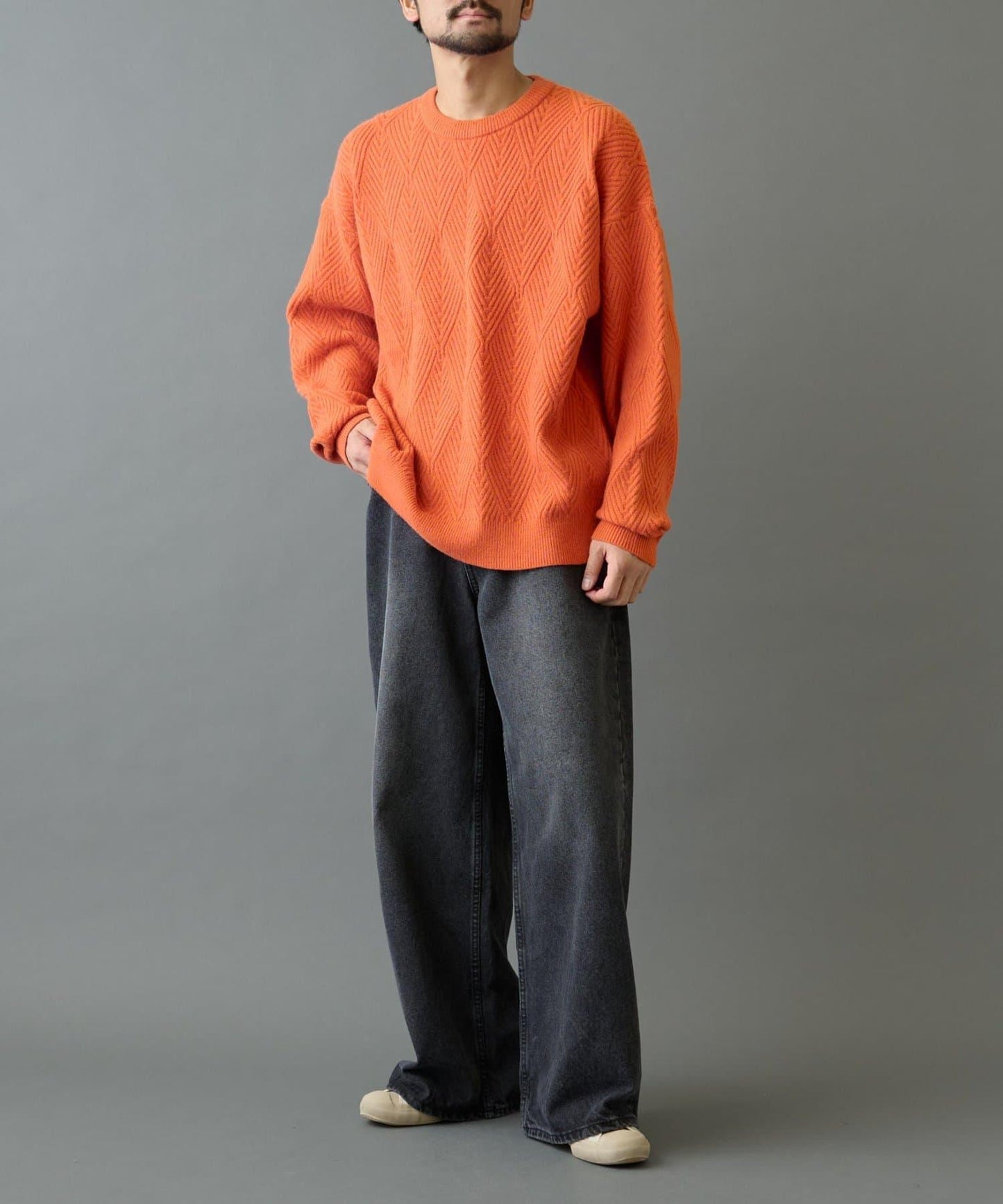 瓷磚圖案針織套頭衫