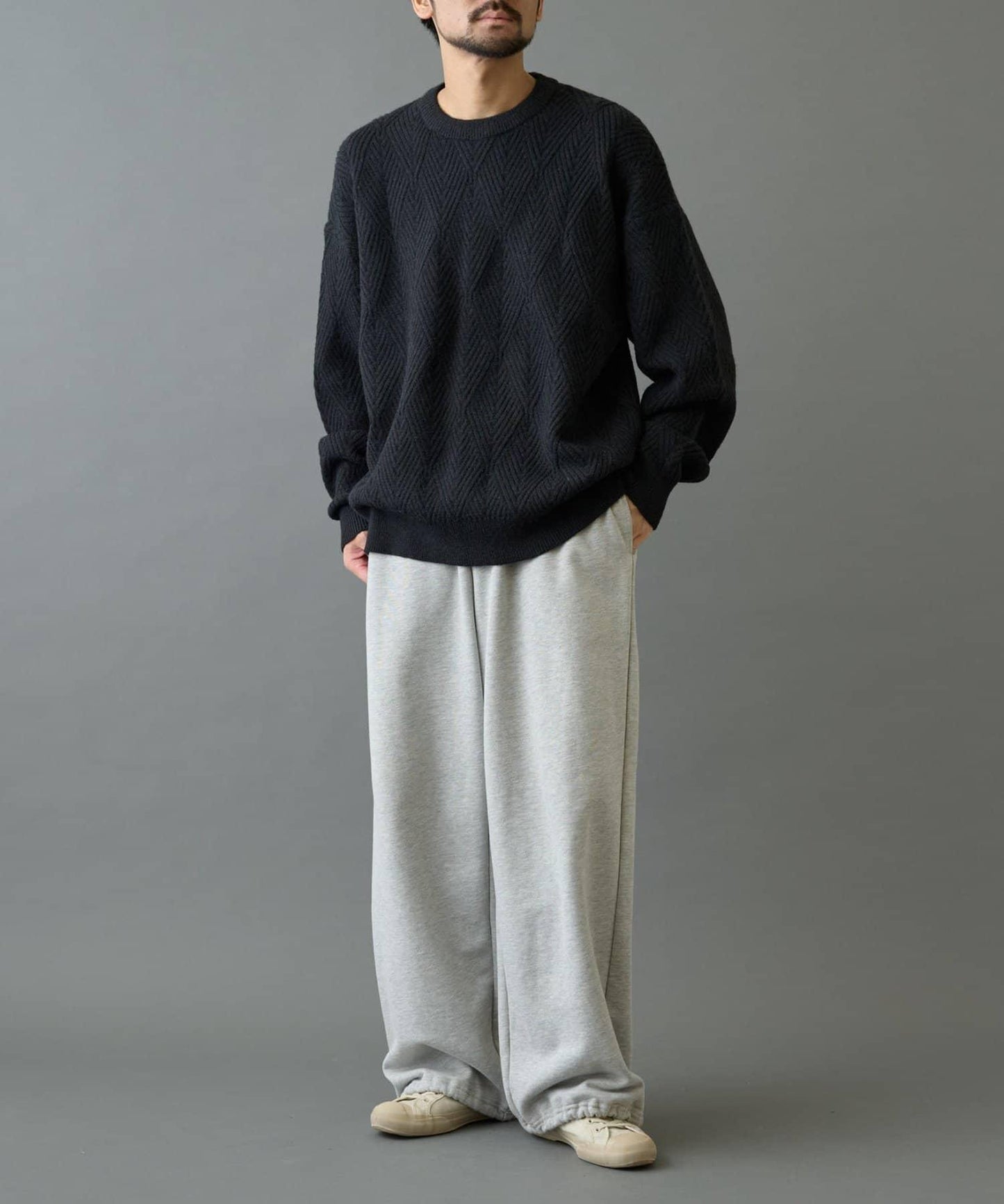 瓷磚圖案針織套頭衫