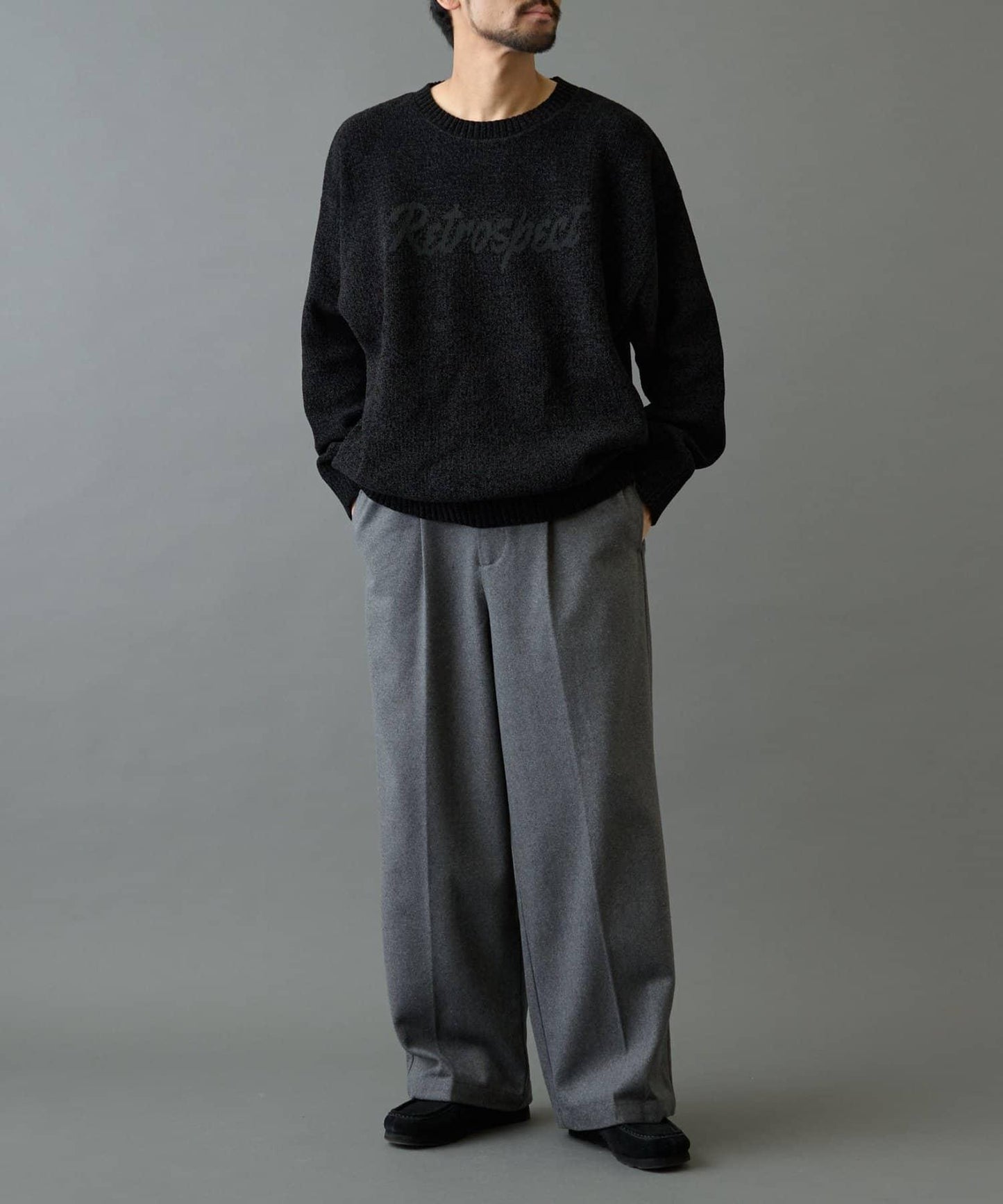 毛圈織標誌針織套頭衫