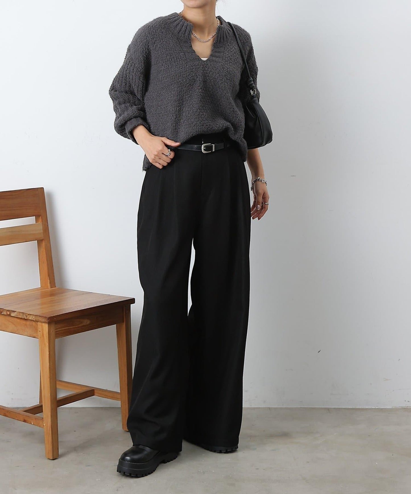 燈芯絨羽毛圖案針織開領衫