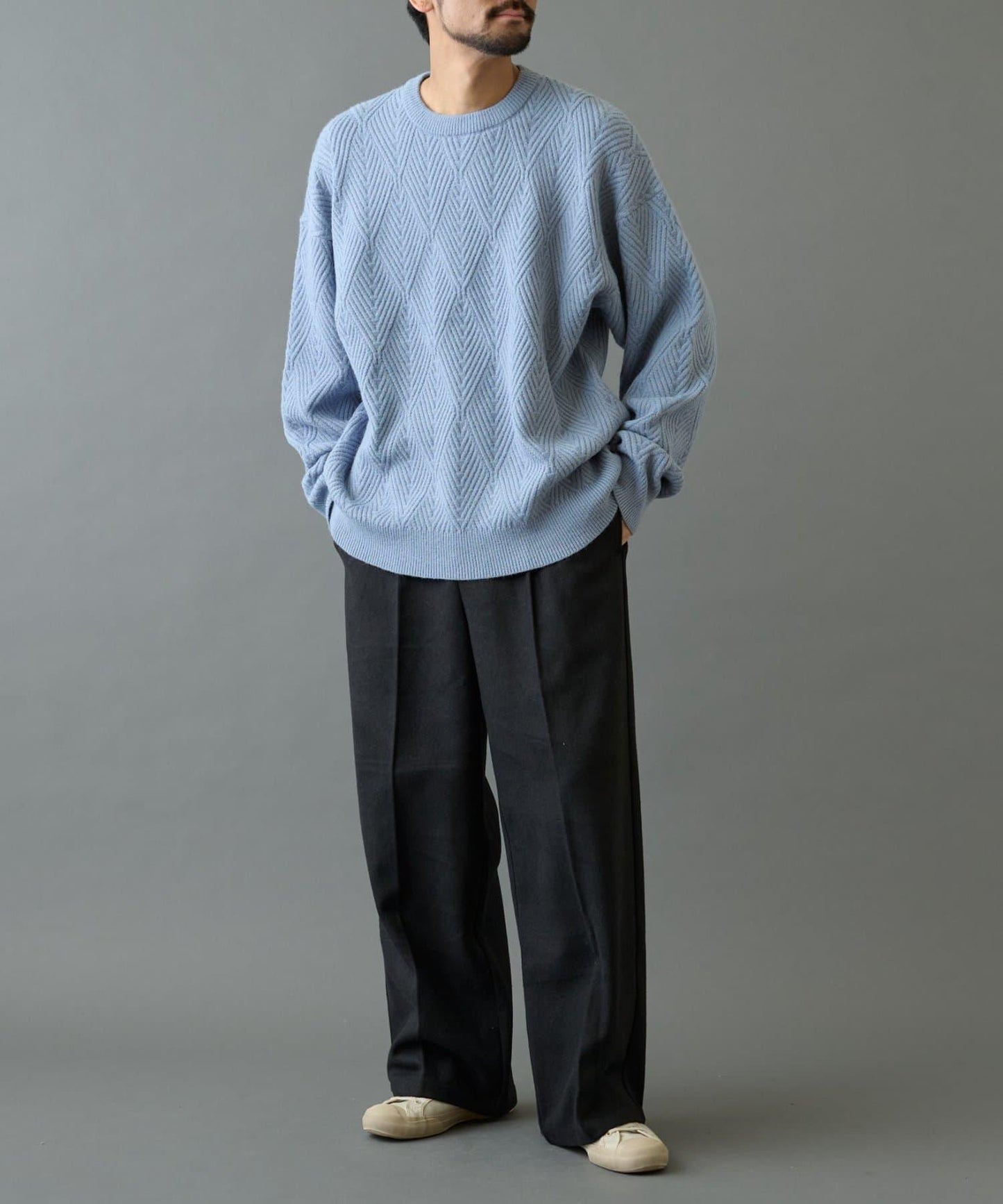 瓷磚圖案針織套頭衫