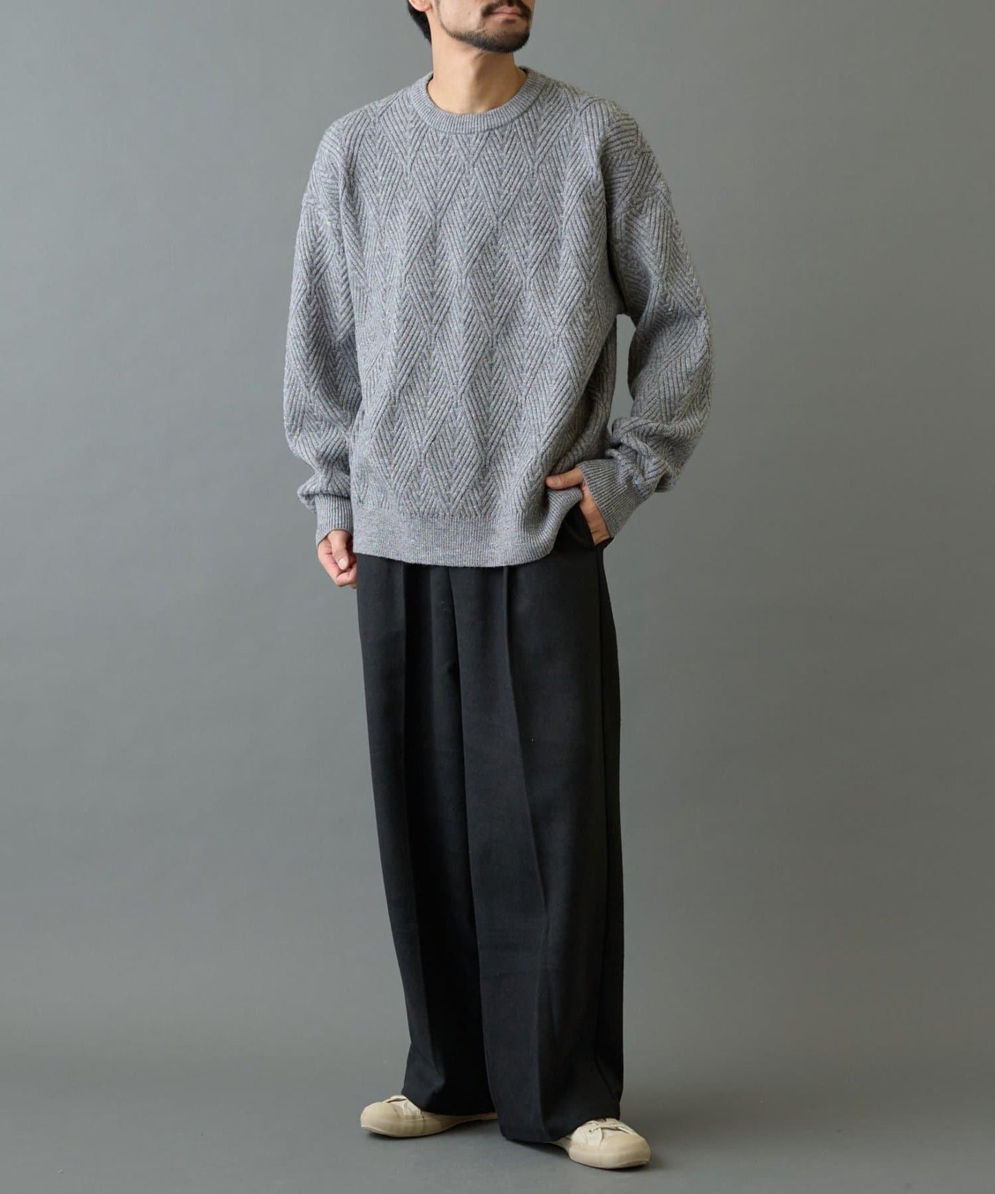 瓷磚圖案針織套頭衫