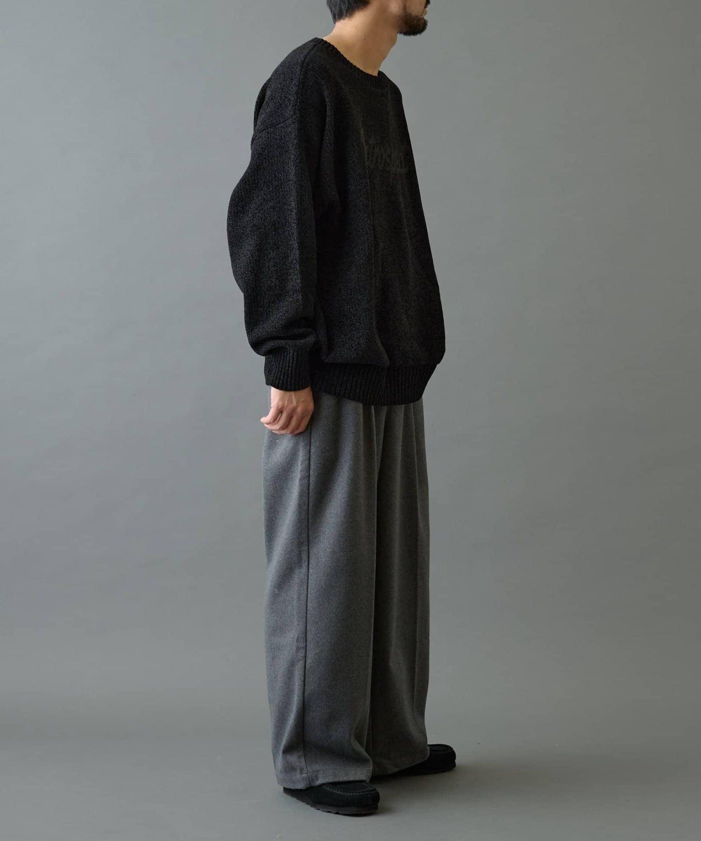 毛圈織標誌針織套頭衫