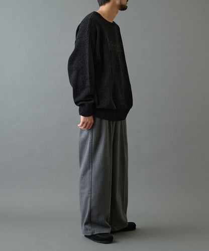 長毛呢寬鬆西裝褲