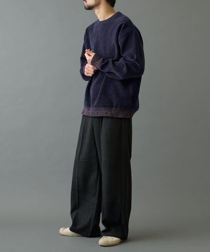 仿衛衣拼色毛圈針織衫