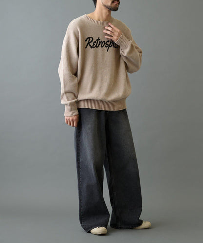 毛圈織標誌針織套頭衫