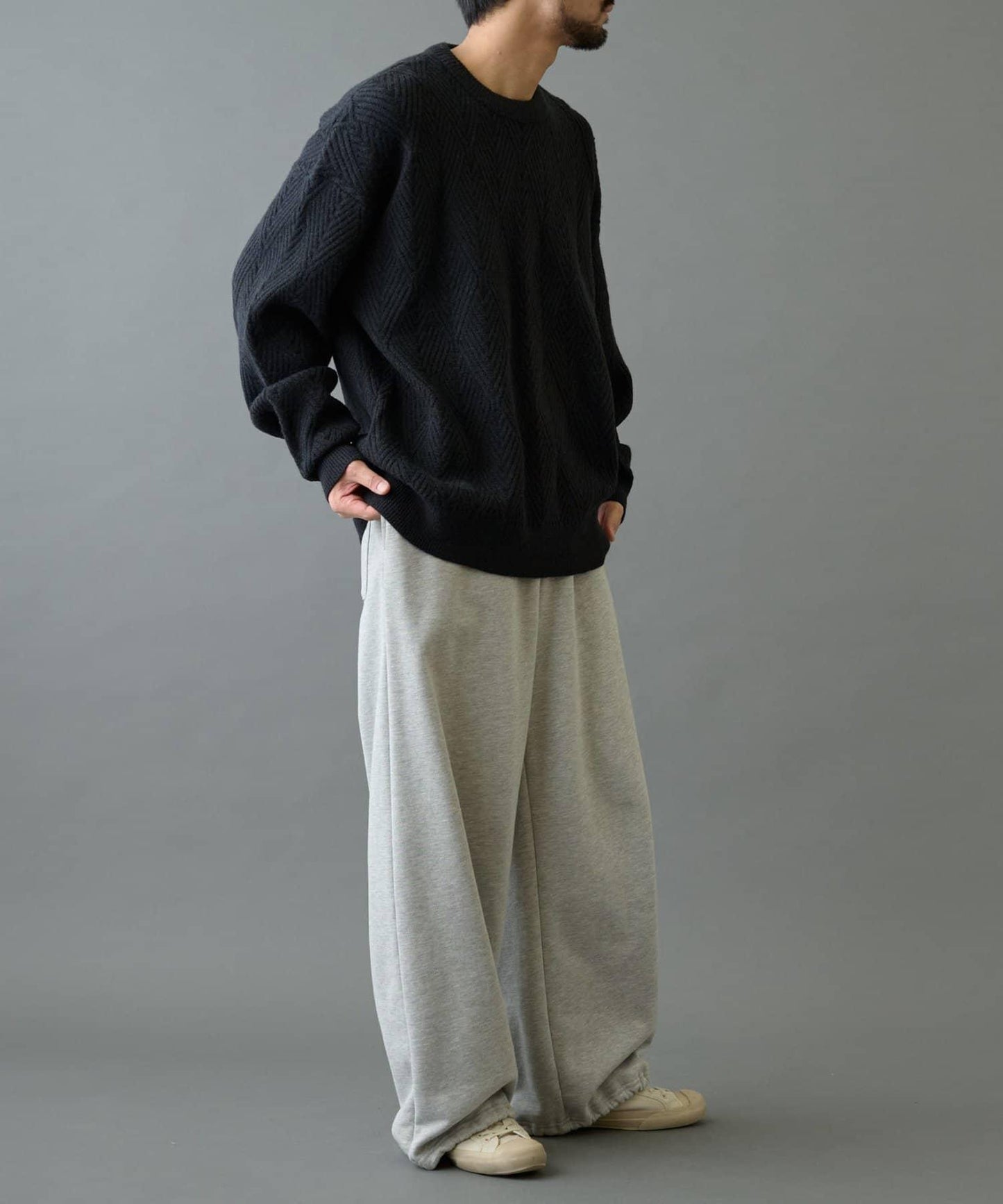 瓷磚圖案針織套頭衫