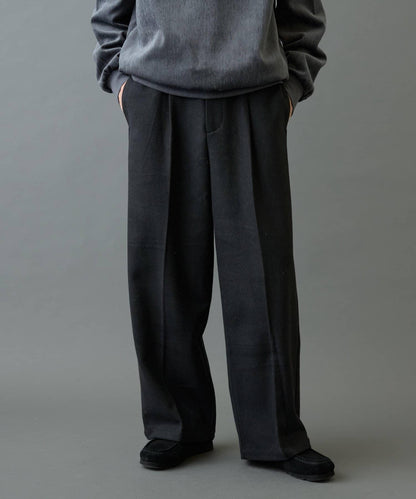 長毛呢寬鬆西裝褲