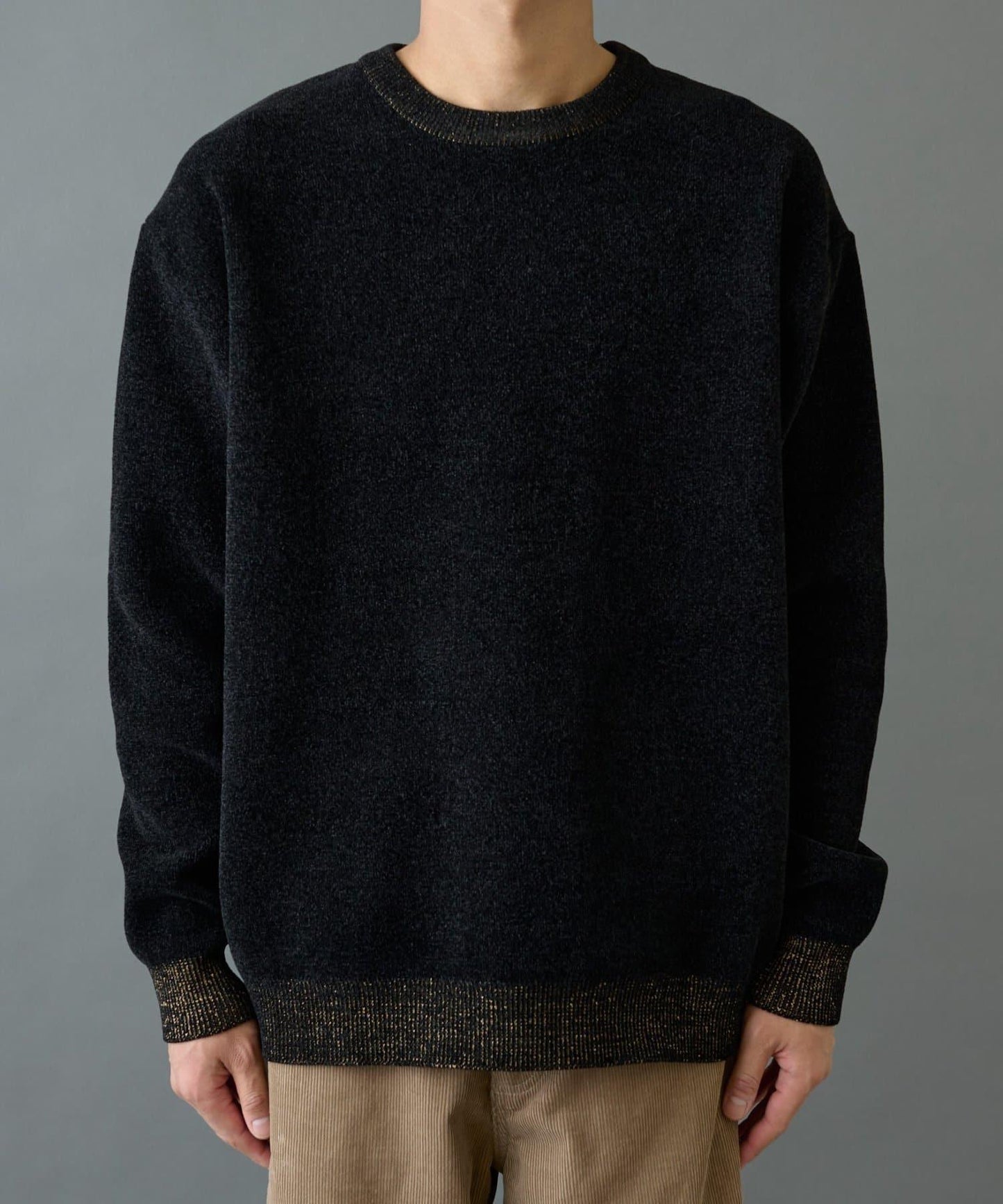 仿衛衣拼色毛圈針織衫