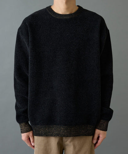 仿衛衣拼色毛圈針織衫