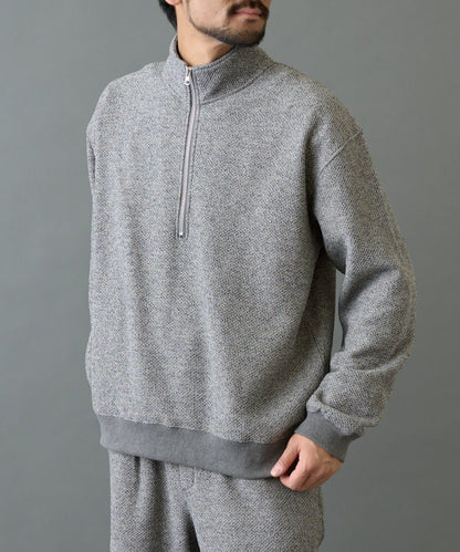 內加絨粗花呢半拉鍊上衣