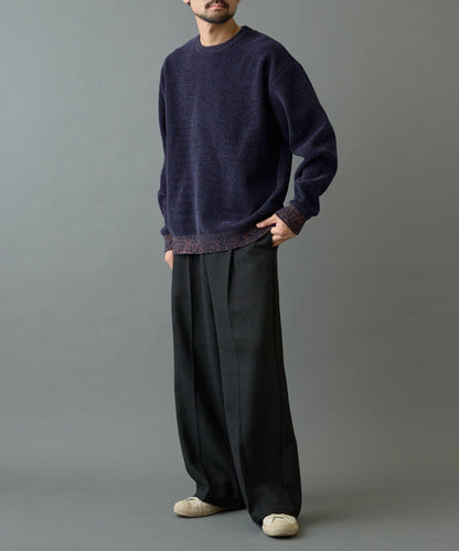 仿衛衣拼色毛圈針織衫