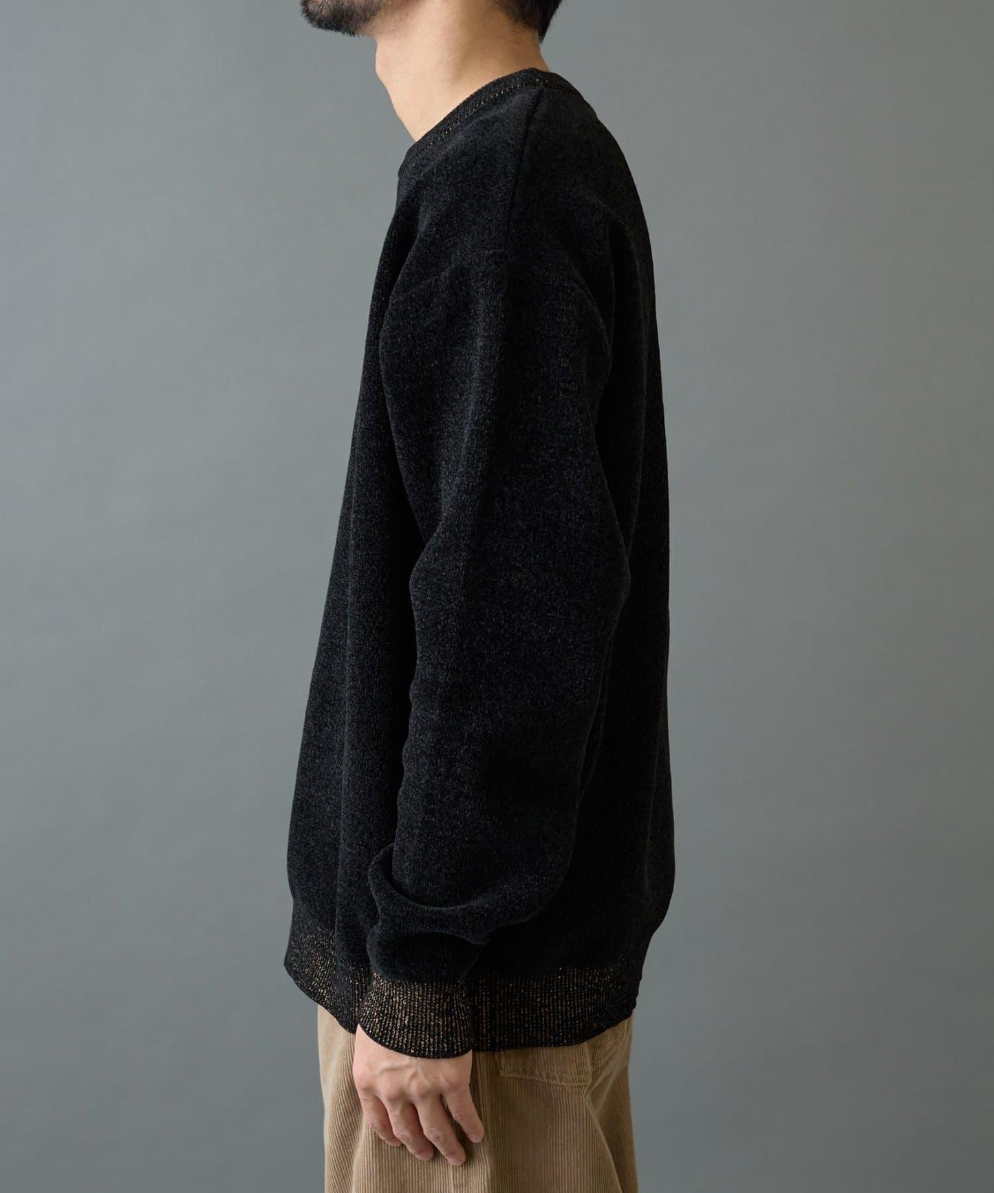 仿衛衣拼色毛圈針織衫