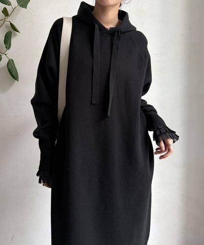 連帽針織連衣裙