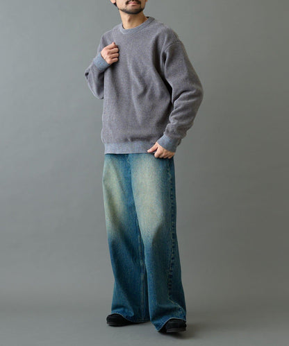 仿衛衣拼色毛圈針織衫