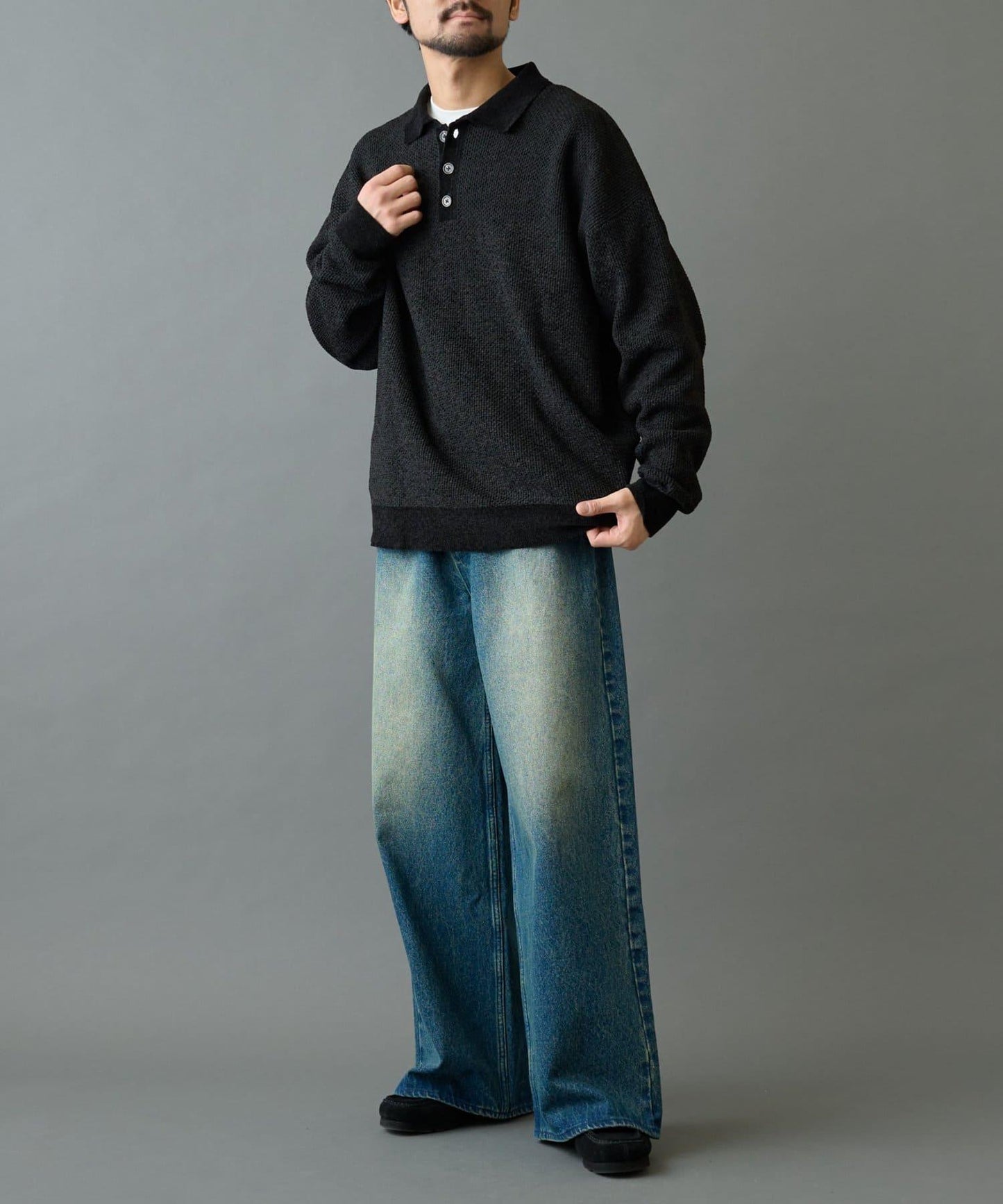 燈芯絨針織POLO衫