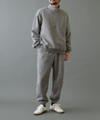 內加絨粗花呢半拉鍊上衣