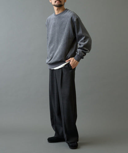 長毛呢寬鬆西裝褲