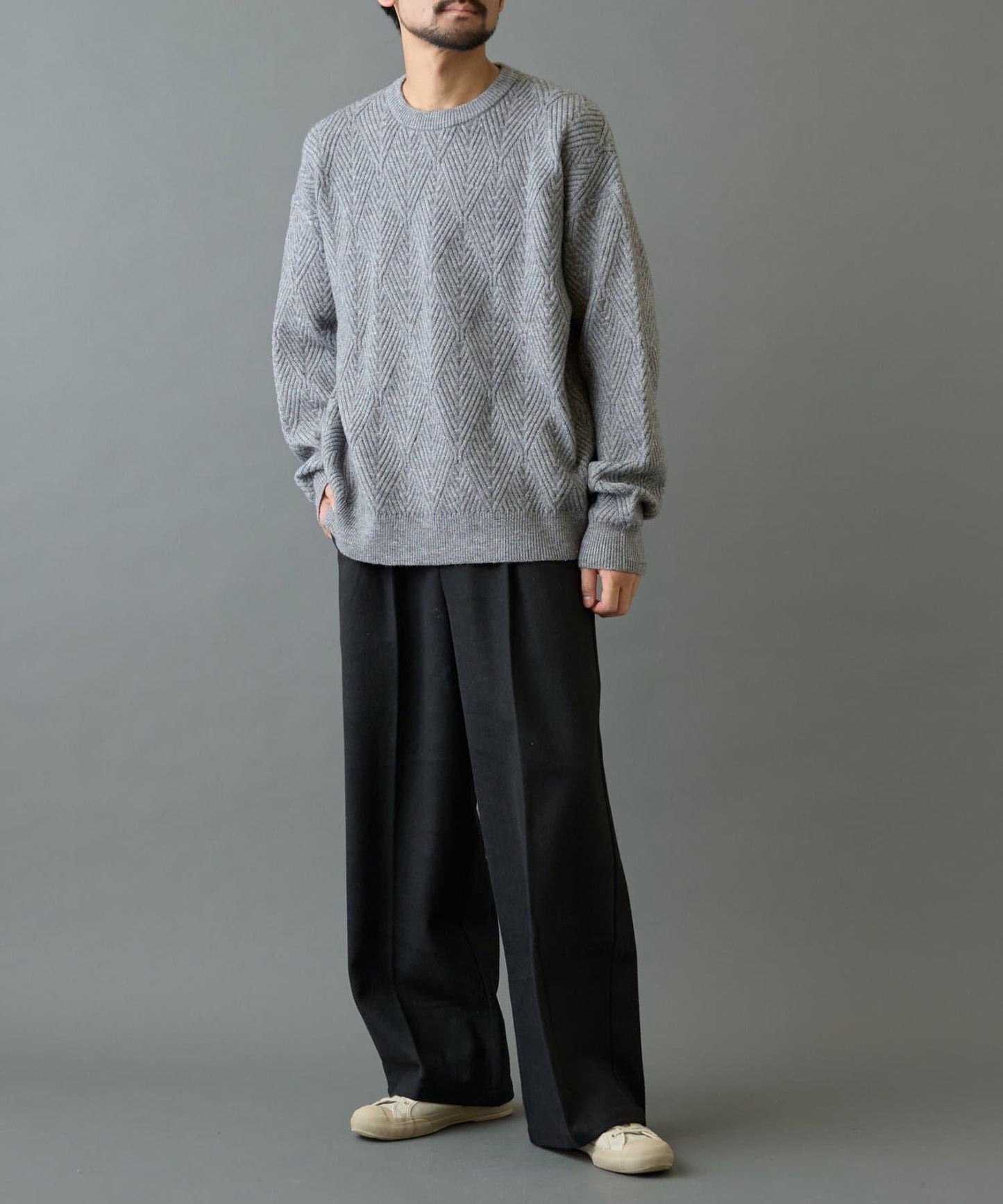 瓷磚圖案針織套頭衫