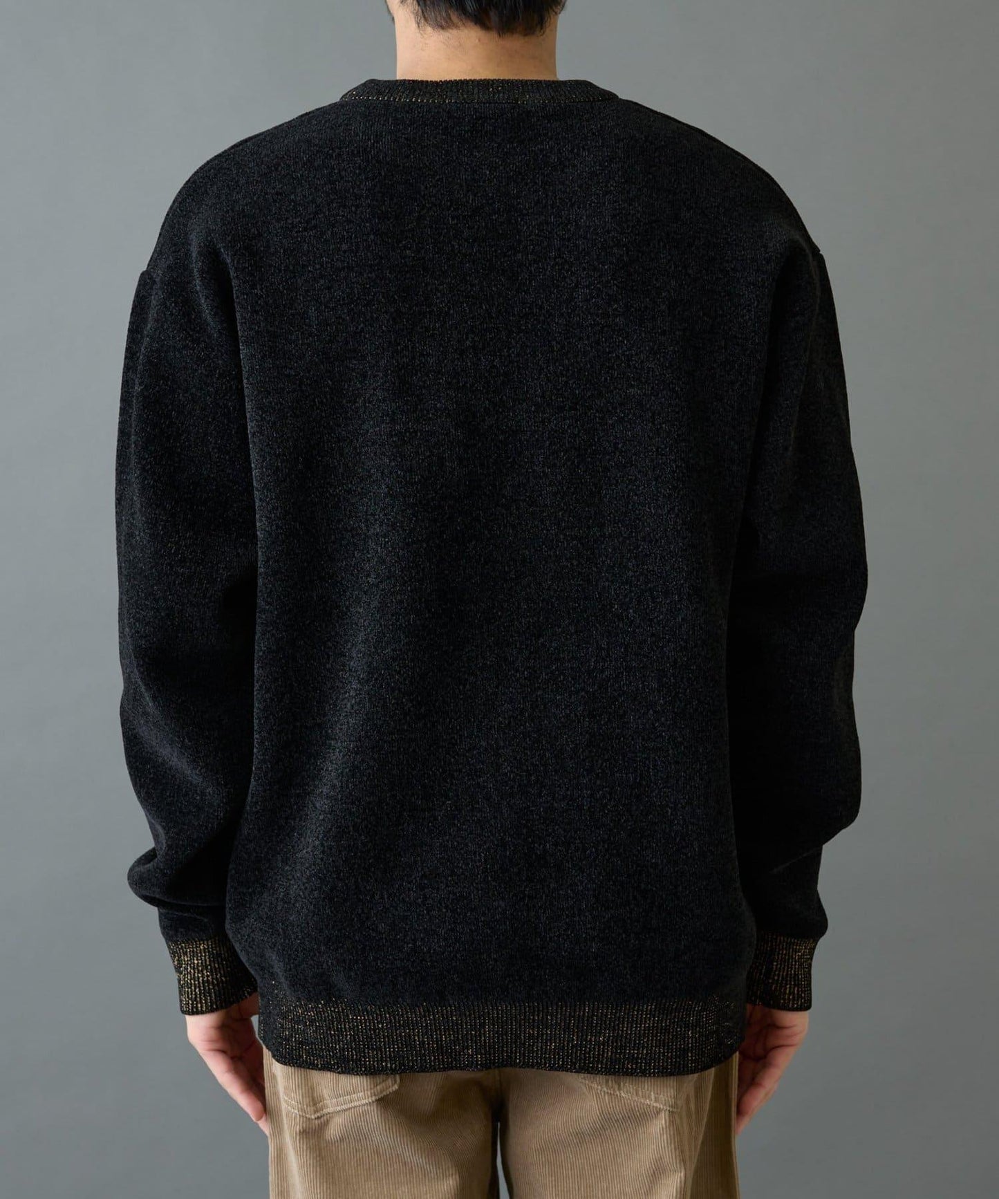 仿衛衣拼色毛圈針織衫