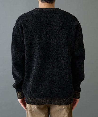 仿衛衣拼色毛圈針織衫