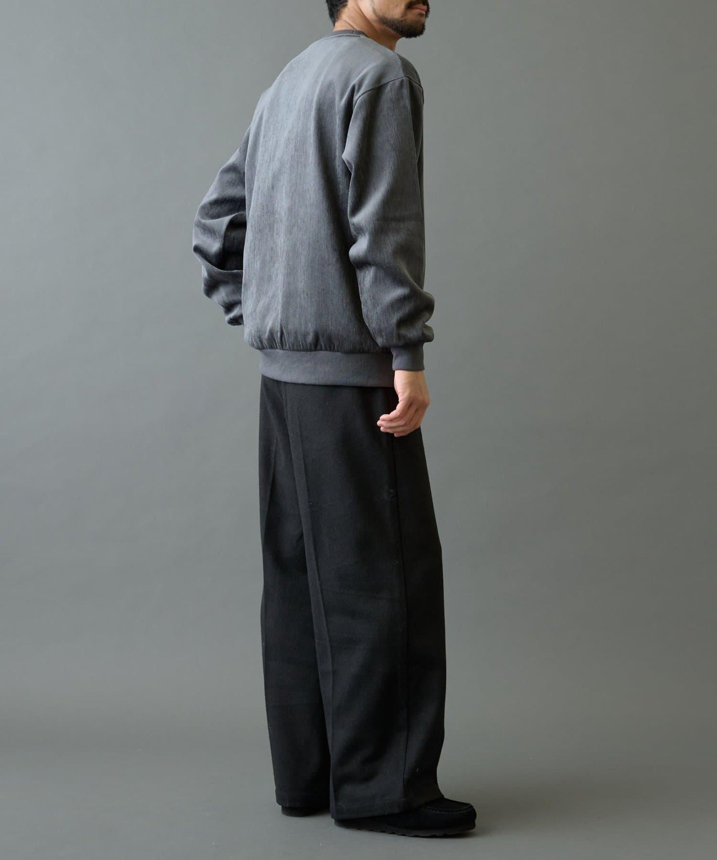 長毛呢寬鬆西裝褲