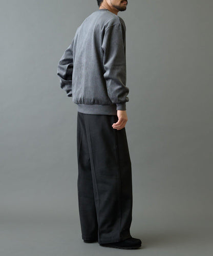 長毛呢寬鬆西裝褲