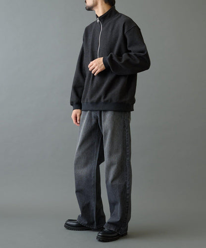 內加絨粗花呢半拉鍊上衣