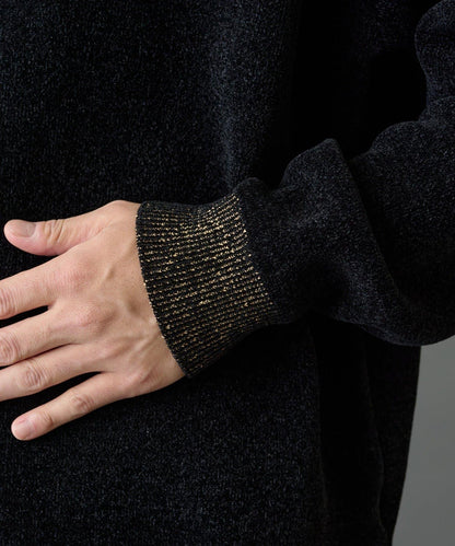 仿衛衣拼色毛圈針織衫