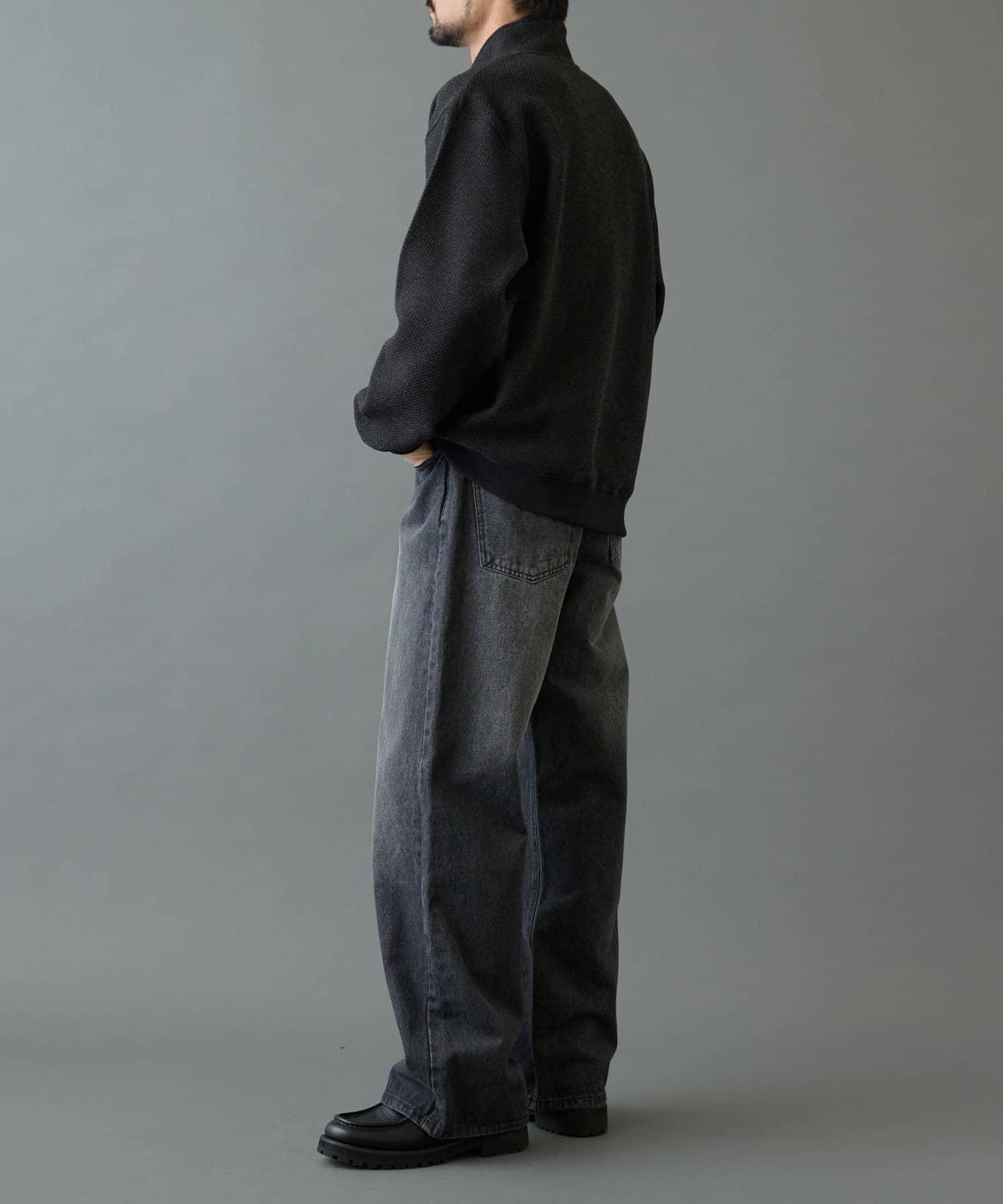 內加絨粗花呢半拉鍊上衣