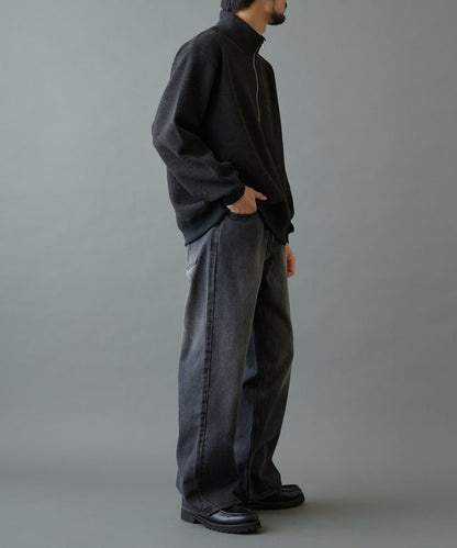 內加絨粗花呢半拉鍊上衣