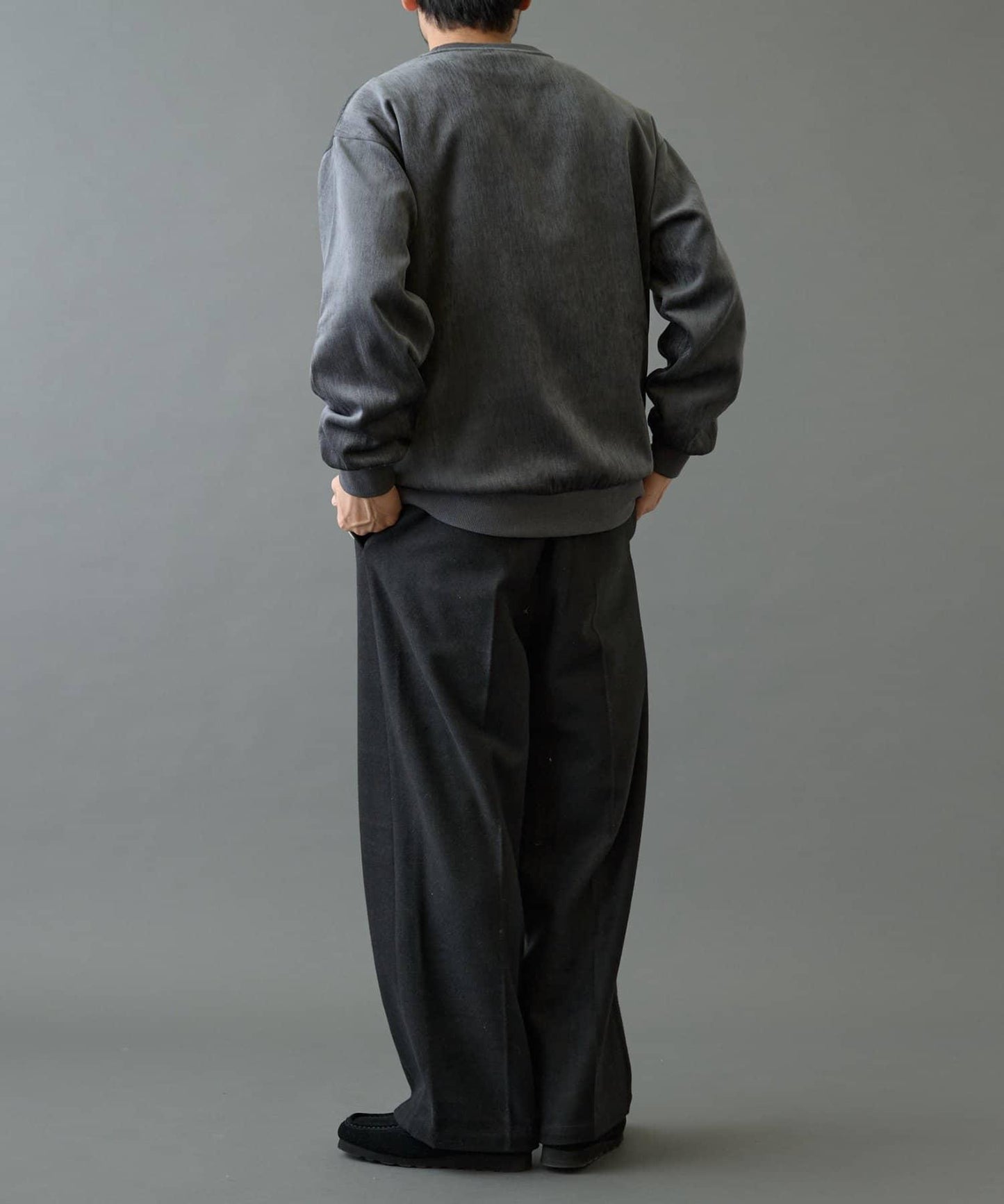 長毛呢寬鬆西裝褲