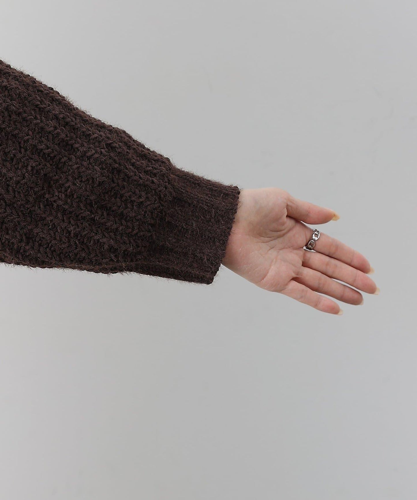 燈芯絨羽毛圖案針織開領衫