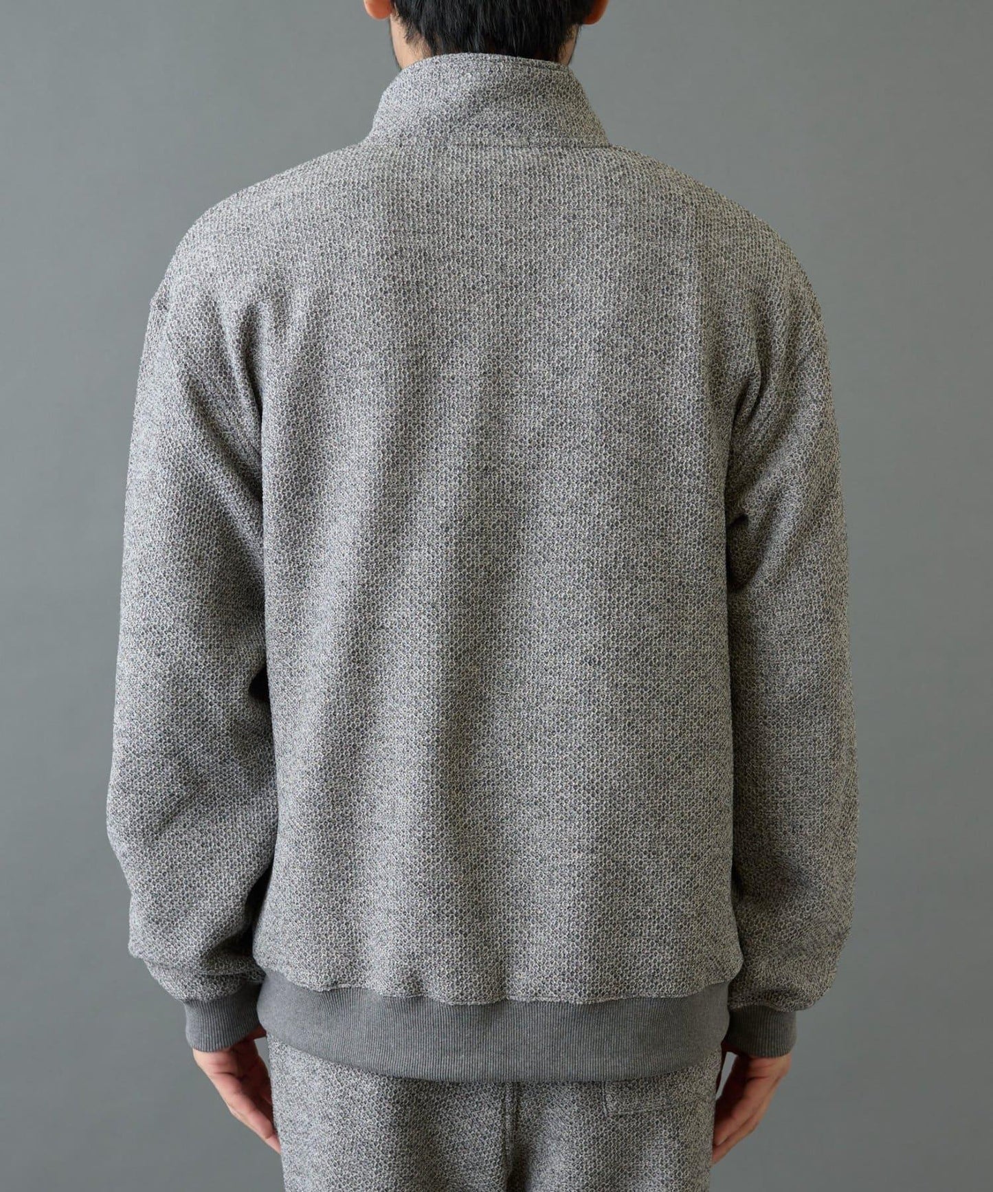 內加絨粗花呢半拉鍊上衣