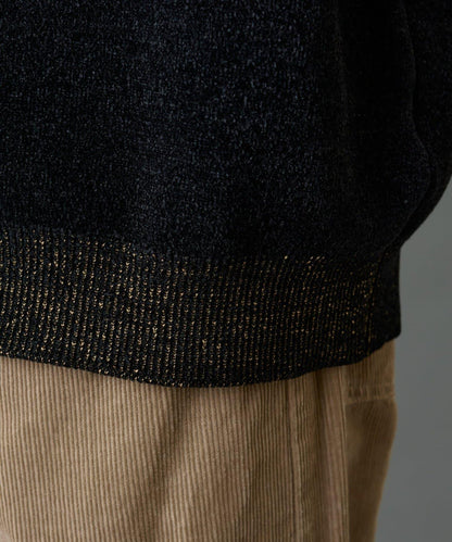 仿衛衣拼色毛圈針織衫