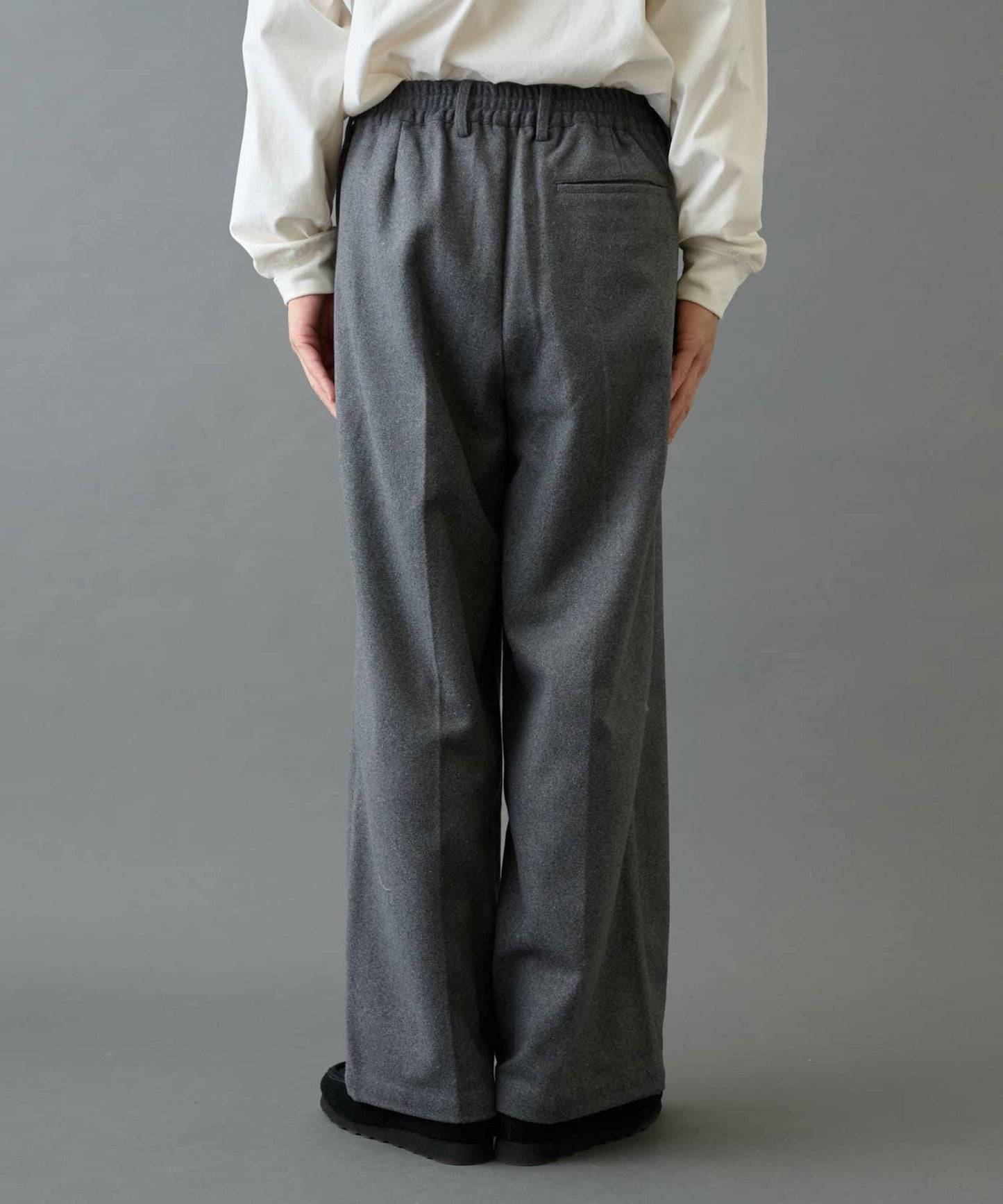 長毛呢寬鬆西裝褲