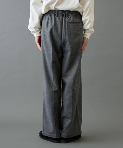 長毛呢寬鬆西裝褲