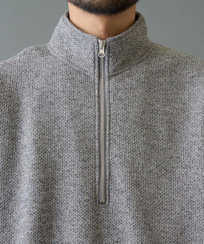 內加絨粗花呢半拉鍊上衣