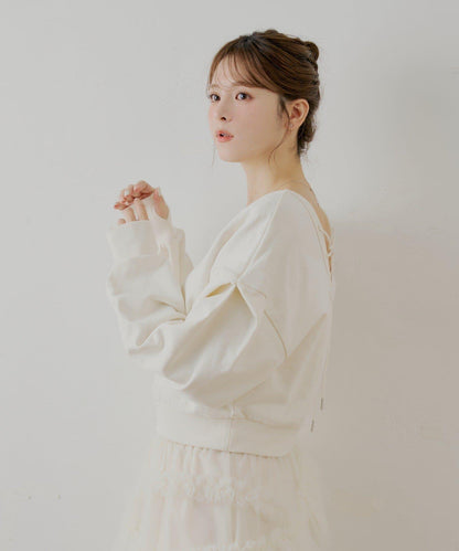 【SALON by Chico】後繫帶圓領衛衣