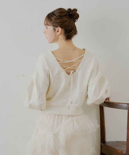 【SALON by Chico】後繫帶圓領衛衣